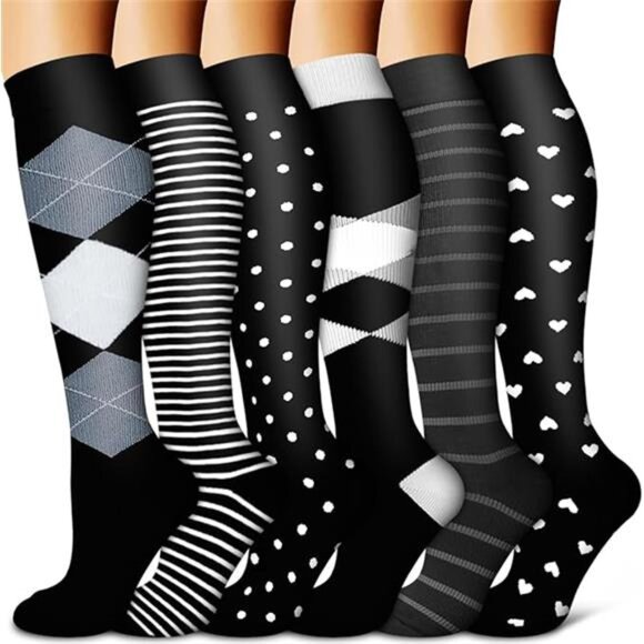 Copper Compression Socks for Women & Men (6 pairs) - Best Support for Nurses - Picture 7 of 7